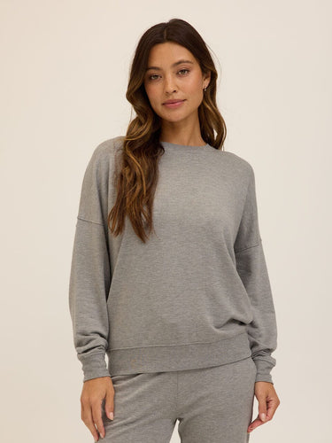 Cathy Boyfriend Feather Fleece Pullover Womens Outerwear Sweatshirt Threads 4 Thought