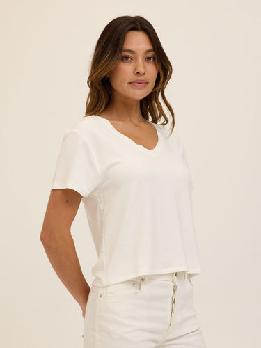 Bettine Modal Terry V-Neck Tee Womens Tops Short Tee Threads 4 Thought