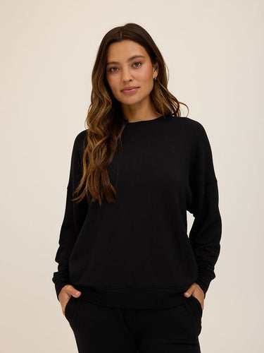 Cathy Boyfriend Feather Fleece Pullover Womens Outerwear Sweatshirt Threads 4 Thought