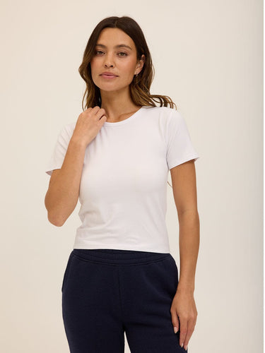 Guadalupe Heather Luxe Jersey Crop Tee Womens Tops Short Tee Threads 4 Thought