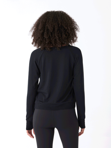 Halle Feather Fleece Crossover Hem Top Threads 4 Thought