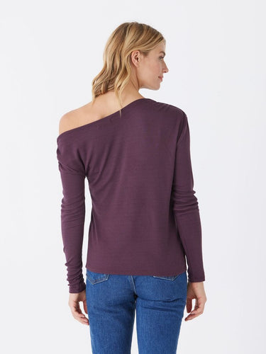 Leoni Feather Rib LS Off Shoulder Top Threads 4 Thought