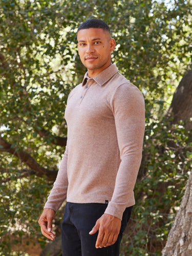 Henrique Sweater Knit Long Sleeve Polo Mens Outerwear Sweater Threads 4 Thought