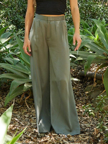 Samirah EcoVero Woven Pleated Wide Leg Pant Womens Bottoms Pants Threads 4 Thought