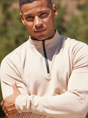 Kace Modal Terry 1/4-Zip Mock Neck Mens Outerwear Sweatshirt Threads 4 Thought