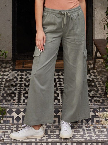 Eila Stretch Twill Wide Leg Cargo Pant Womens Bottoms Pants Threads 4 Thought