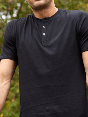 Chester Classic Jersey Contrast Henley Mens Tops Tshirt Short Threads 4 Thought