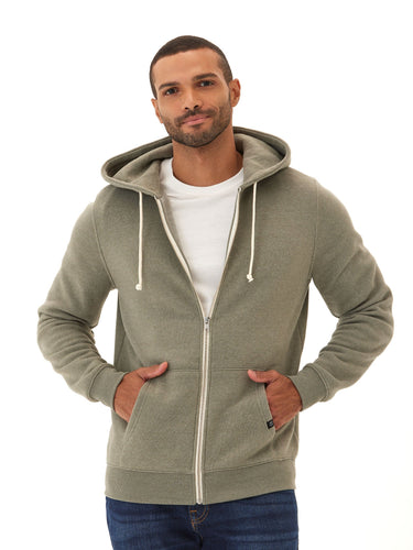 Triblend Zip Fleece Hoodie Mens Outerwear Sweatshirt Threads 4 Thought