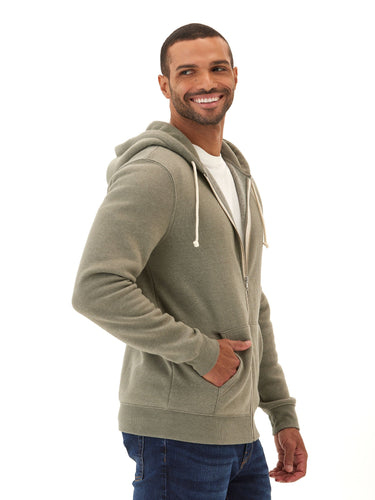 Triblend Zip Fleece Hoodie Mens Outerwear Sweatshirt Threads 4 Thought