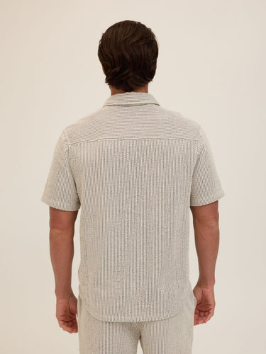 Adam Tonal Stretch Seersucker Button Down Shirt Mens Tops Tshirt Short Threads 4 Thought