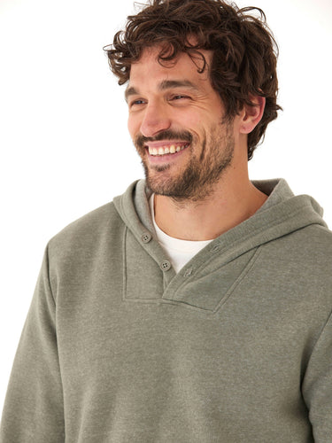 Kieran Triblend Fleece Henley Hoodie Mens Outerwear Sweatshirt Threads 4 Thought