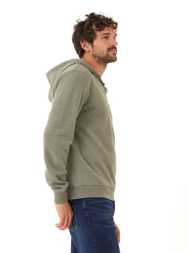 Kieran Triblend Fleece Henley Hoodie Mens Outerwear Sweatshirt Threads 4 Thought