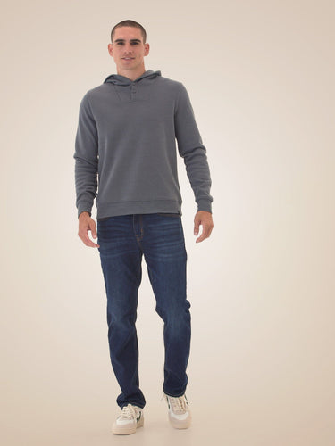 Kieran Triblend Fleece Henley Hoodie Mens Outerwear Sweatshirt Threads 4 Thought