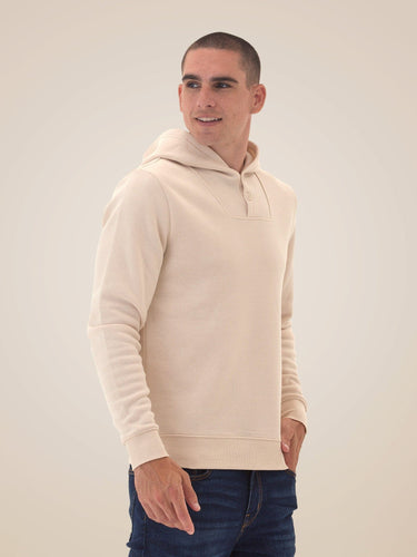 Kieran Triblend Fleece Henley Hoodie Mens Outerwear Sweatshirt Threads 4 Thought