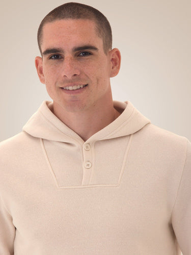 Kieran Triblend Fleece Henley Hoodie Mens Outerwear Sweatshirt Threads 4 Thought