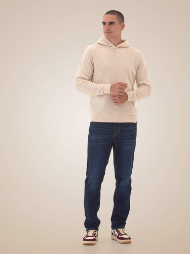 Kieran Triblend Fleece Henley Hoodie Mens Outerwear Sweatshirt Threads 4 Thought
