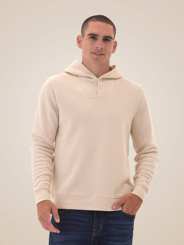 Kieran Triblend Fleece Henley Hoodie Mens Outerwear Sweatshirt Threads 4 Thought