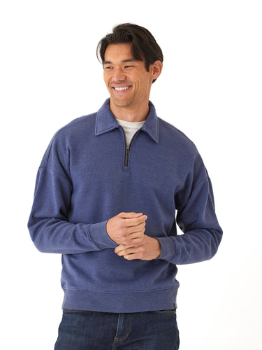 Gabe Mineral Wash Fleece 1/4 Zip Pullover Mens Outerwear Sweatshirt Threads 4 Thought