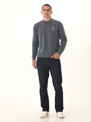 Mineral Wash Diamond Horizon Graphic Fleece Crewneck Threads 4 Thought