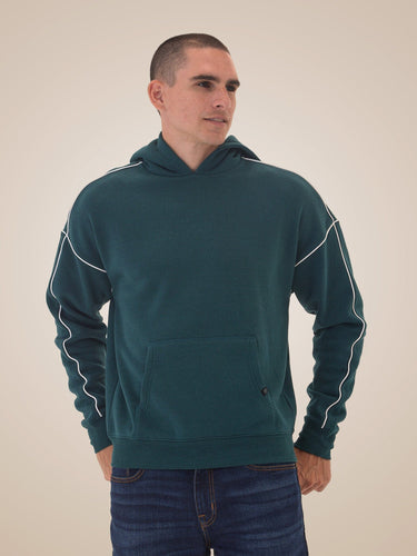 Marcel Triblend Fleece Contrast Piping Pullover Hoodie Mens Outerwear Sweatshirt Threads 4 Thought
