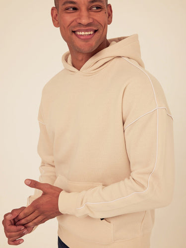 Marcel Triblend Fleece Contrast Piping Pullover Hoodie Mens Outerwear Sweatshirt Threads 4 Thought