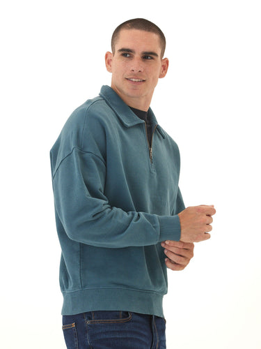 Gabe Mineral Wash Heavy Terry Quarter Zip Pullover Threads 4 Thought