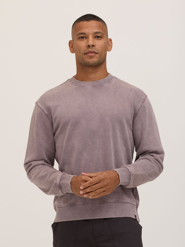 Dallas Mineral Wash Cotton Blend Terry Relaxed Crew Pullover Mens Outerwear Sweatshirt Threads 4 Thought