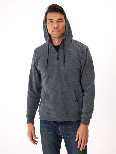 Triblend Breton Half Zip Hoodie Mens Outerwear Sweatshirt Threads 4 Thought