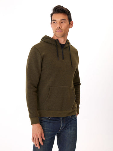 Triblend Breton Half Zip Hoodie Mens Outerwear Sweatshirt Threads 4 Thought