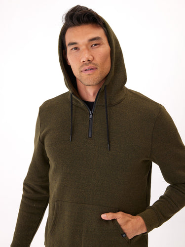 Triblend Breton Half Zip Hoodie Mens Outerwear Sweatshirt Threads 4 Thought