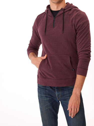 Triblend Breton Half Zip Hoodie Mens Outerwear Sweatshirt Threads 4 Thought