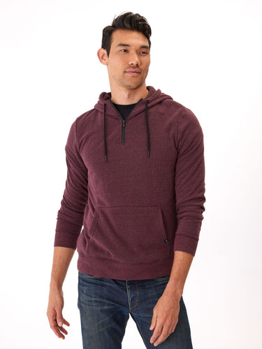 Triblend Breton Half Zip Hoodie Mens Outerwear Sweatshirt Threads 4 Thought