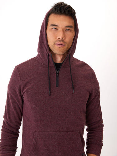 Triblend Breton Half Zip Hoodie Mens Outerwear Sweatshirt Threads 4 Thought