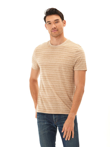 Stripe Triblend Jersey Crew Tee Mens Tops Tshirt Short Threads 4 Thought