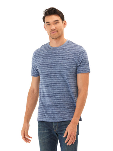 Stripe Triblend Jersey Crew Tee Mens Tops Tshirt Short Threads 4 Thought