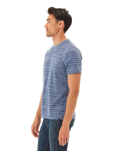 Stripe Triblend Jersey Crew Tee Mens Tops Tshirt Short Threads 4 Thought