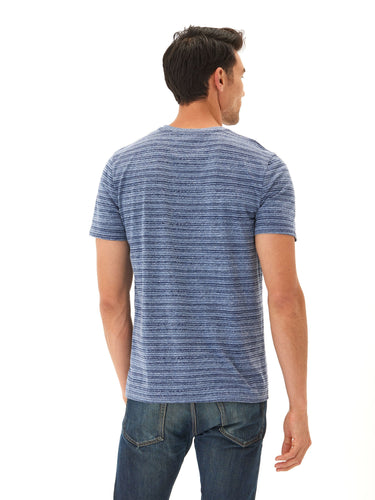 Stripe Triblend Jersey Crew Tee Mens Tops Tshirt Short Threads 4 Thought
