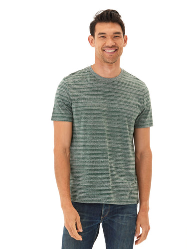 Stripe Triblend Jersey Crew Tee Mens Tops Tshirt Short Threads 4 Thought