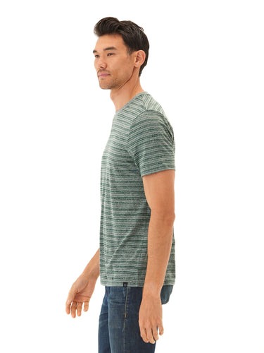 Stripe Triblend Jersey Crew Tee Mens Tops Tshirt Short Threads 4 Thought