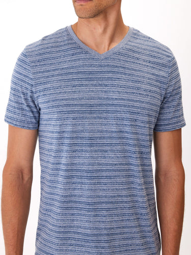 Dirt Road Stripe V-Neck Mens Tops Tshirt Short Threads 4 Thought