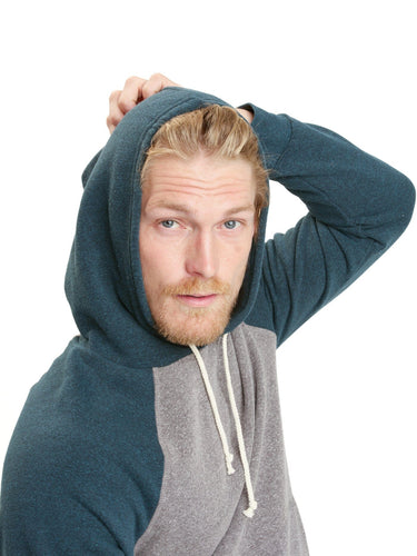 Colorblock Raglan Triblend Hoodie Mens Outerwear Sweatshirt Threads 4 Thought