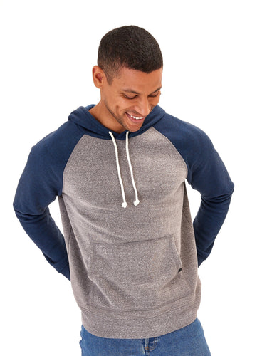 Colorblock Raglan Triblend Hoodie Mens Outerwear Sweatshirt Threads 4 Thought