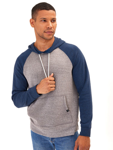 Colorblock Raglan Triblend Hoodie Mens Outerwear Sweatshirt Threads 4 Thought