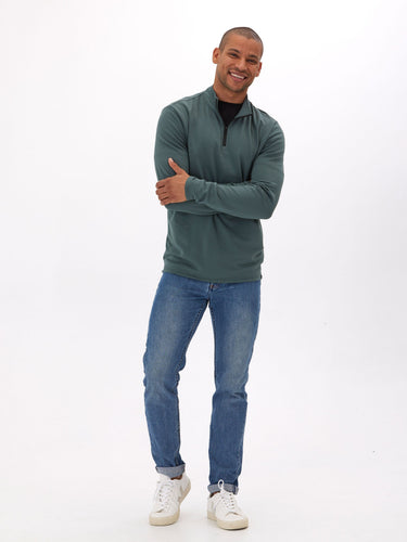 Kace Modal Fleece 1/4-Zip Mock Neck Mens Outerwear Sweatshirt Threads 4 Thought