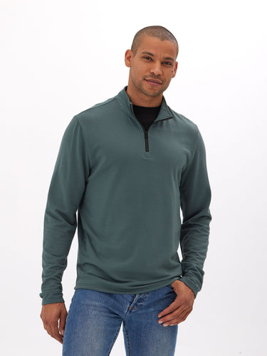 Kace Modal Fleece 1/4-Zip Mock Neck Mens Outerwear Sweatshirt Threads 4 Thought