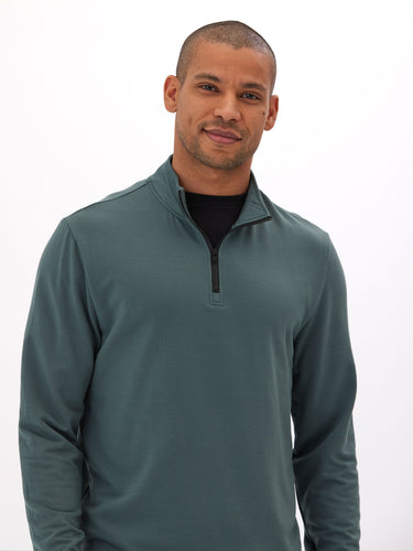 Kace Modal Fleece 1/4-Zip Mock Neck Mens Outerwear Sweatshirt Threads 4 Thought