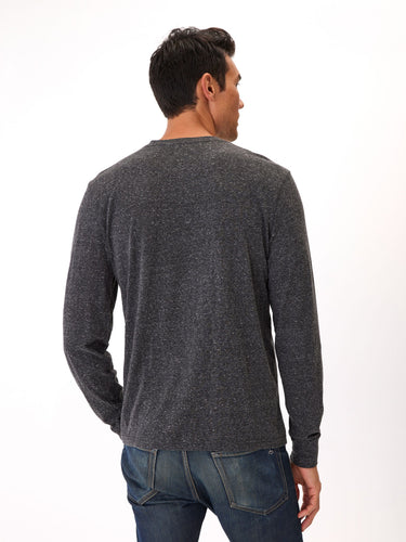Long Sleeve Triblend 2-Button Henley Mens Tops Tshirt Long Threads 4 Thought