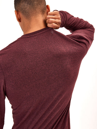 Long Sleeve Triblend 2-Button Henley Mens Tops Tshirt Long Threads 4 Thought