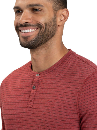 Stripe Triblend Long Sleeve Henley Mens Tops Tshirt Long Threads 4 Thought