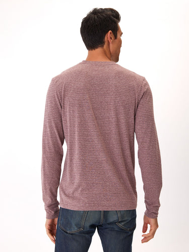 Stripe Triblend Long Sleeve Henley Mens Tops Tshirt Long Threads 4 Thought